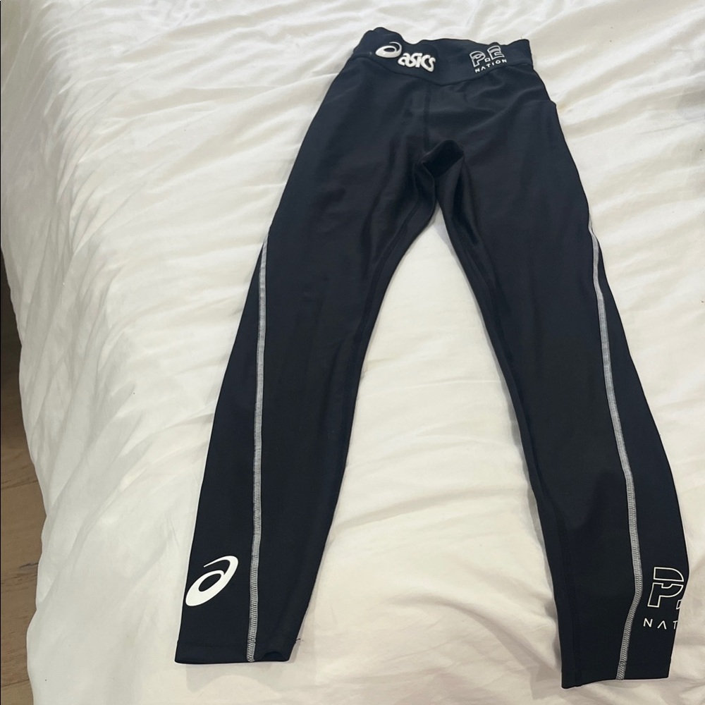 Asics Kids Black XS/ Tall Leggings with White Accents